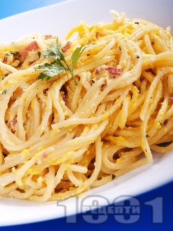 Спагети с яйца, шунка и пармезан - снимка на рецептата
